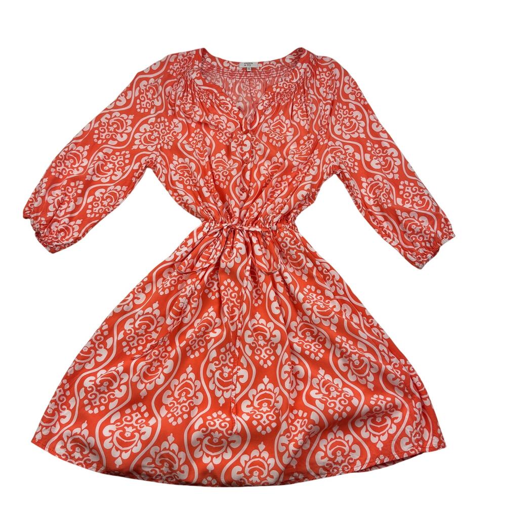Crown & Ivy Lightweight Rayon Abstract Print Popover Shirt Dress Women's Size 16